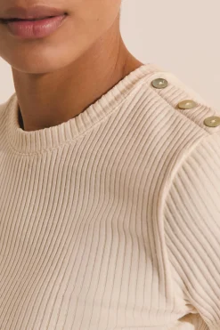 T-shirt en coton côtelé