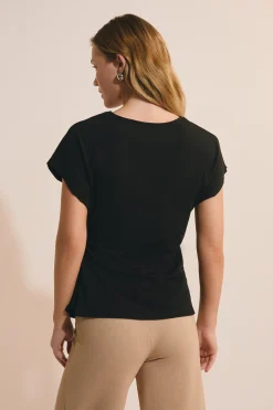 T-shirt manches courtes drappé