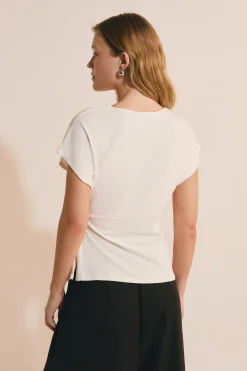 T-shirt manches courtes drappé