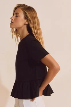 T-shirt manches courtes effet peplum