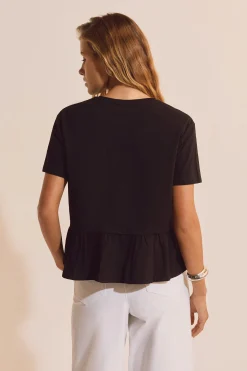 T-shirt manches courtes effet peplum