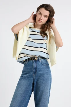 T-shirt manches courtes rayé en coton