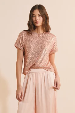 T-shirt manches courtes à sequins