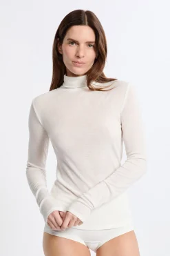 T-shirt thermique col roulé avec laine