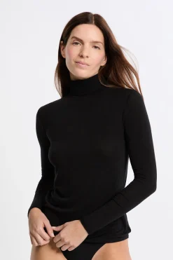 T-shirt thermique col roulé avec cachemire