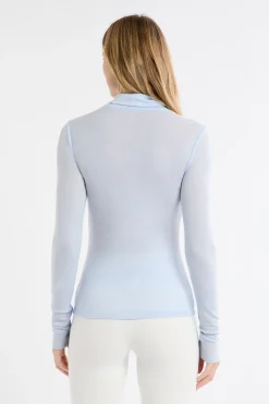 T-shirt thermique col roulé avec laine