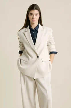 Veste blazer oversize à rayures