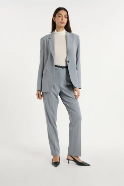 Veste blazer rayée boutonnée