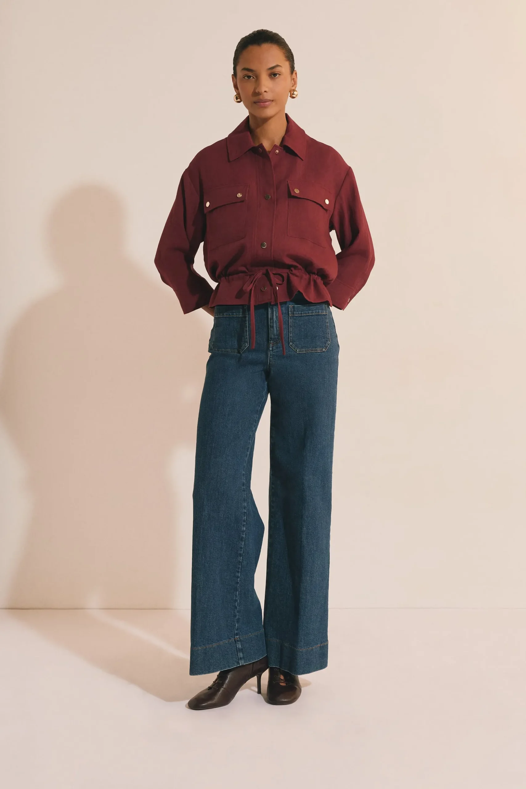 Veste casual avec détails boutonnés argentés