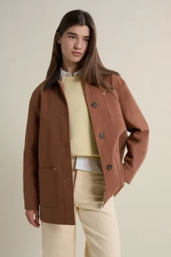 Veste mi-longue à col velours