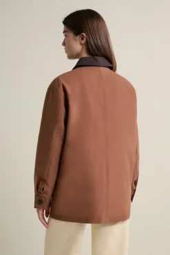 Veste mi-longue à col velours