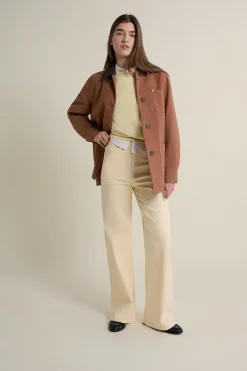 Veste mi-longue à col velours