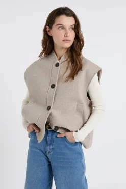 Veste sans manches avec laine