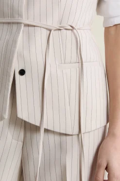 Veste sans manches à rayures